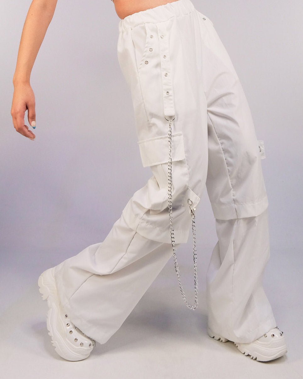 90s buggy baggy cargo pants white stitch - パンツ