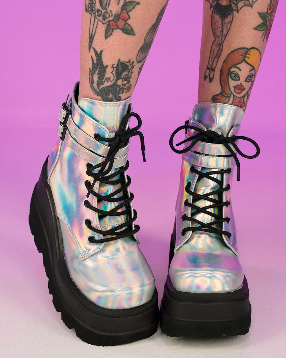 Platform best sale boots holographic