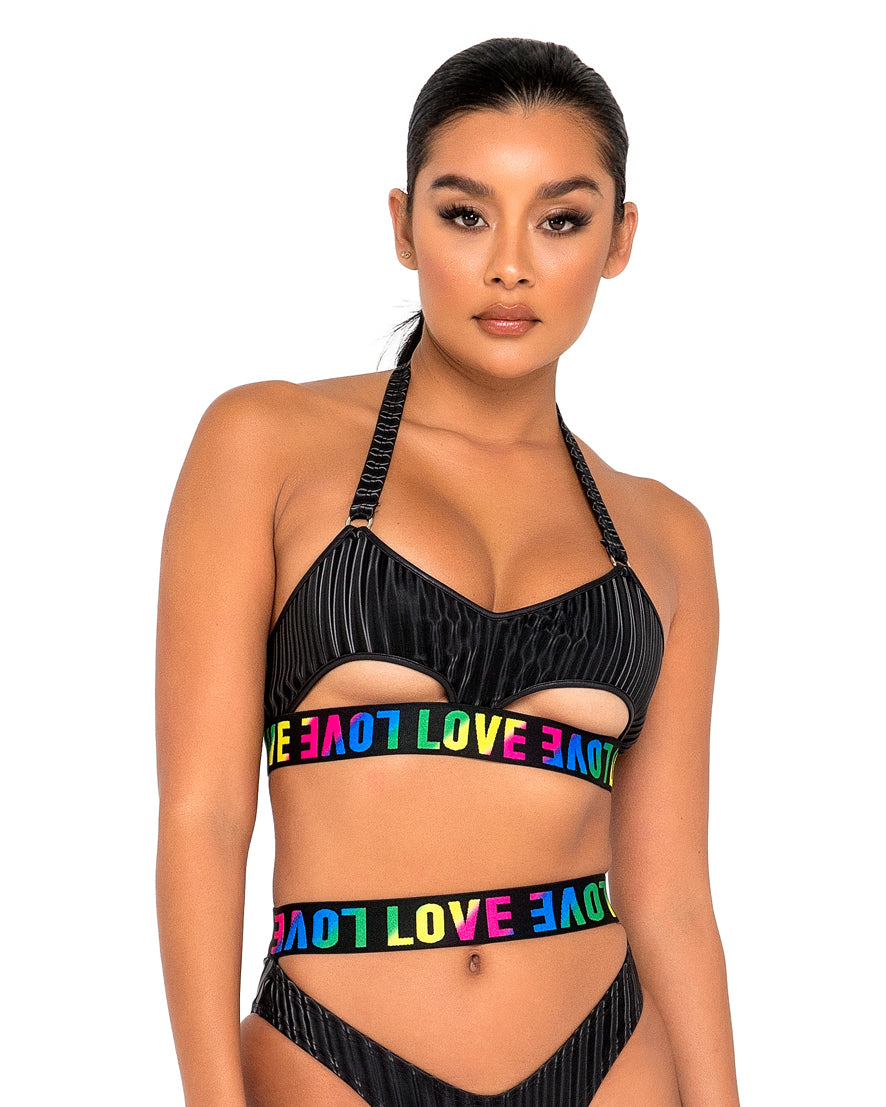 Rave Crop Top With Underboob Cutout top Only Festival Bra Top