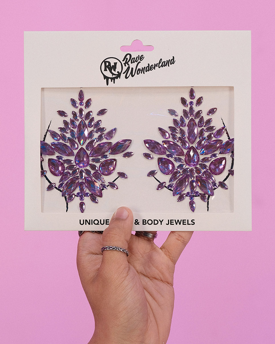 Lavender Rhinestone Self-Adhesive Jewel Pasties – Rave Wonderland