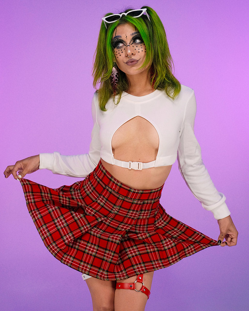 Dollskill red plaid clearance skirt