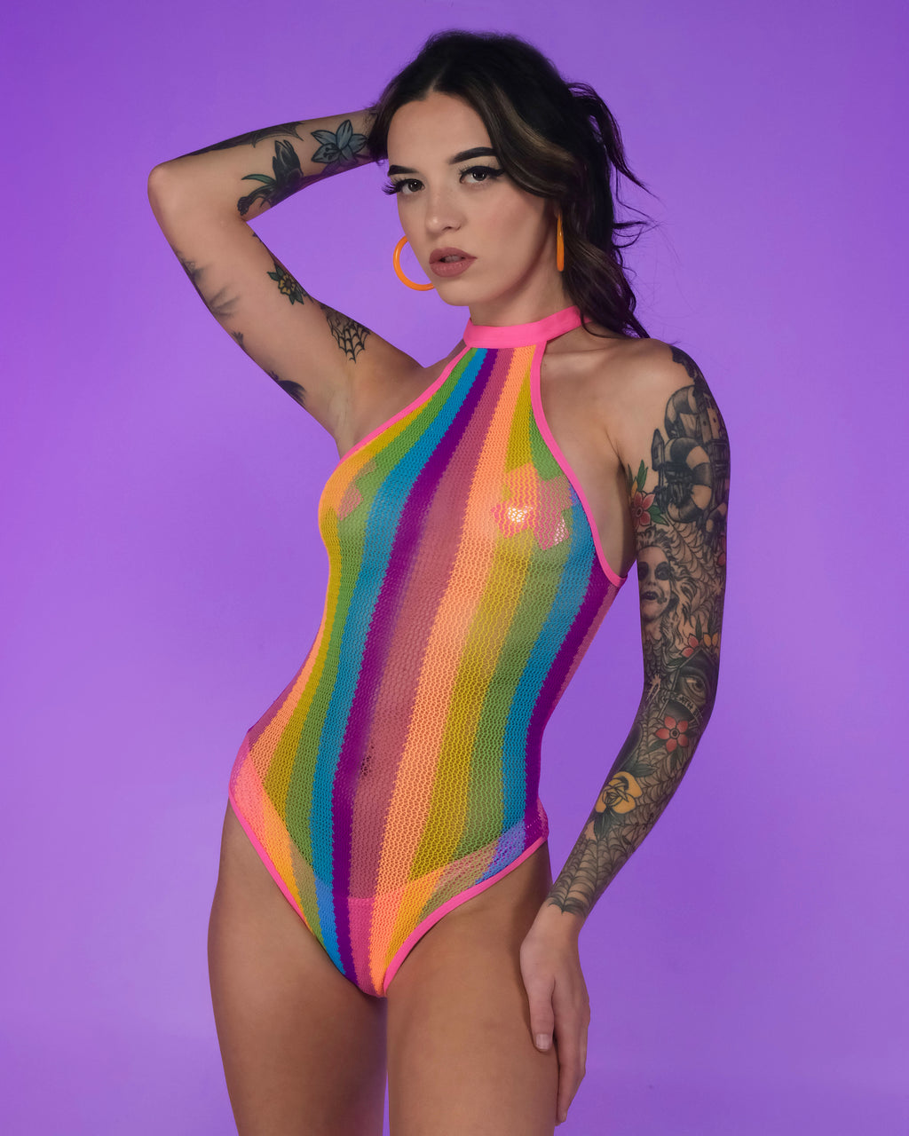 Rainbow Raver Fishnet Bikini Top – Rave Wonderland