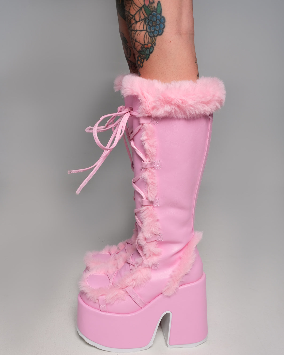 Demonia pink platform boots sale