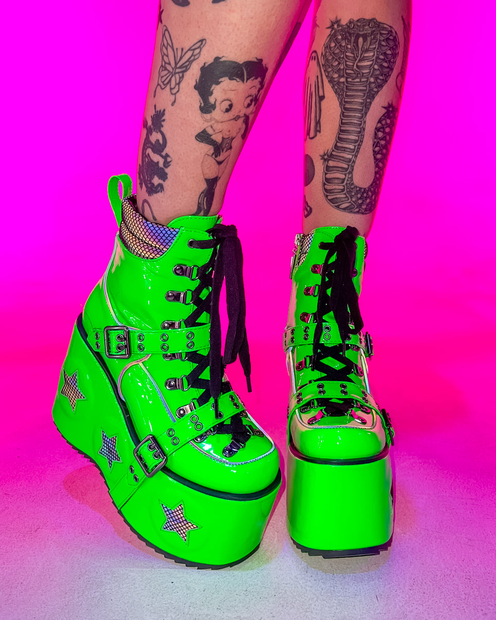 Neon green clearance platform shoes