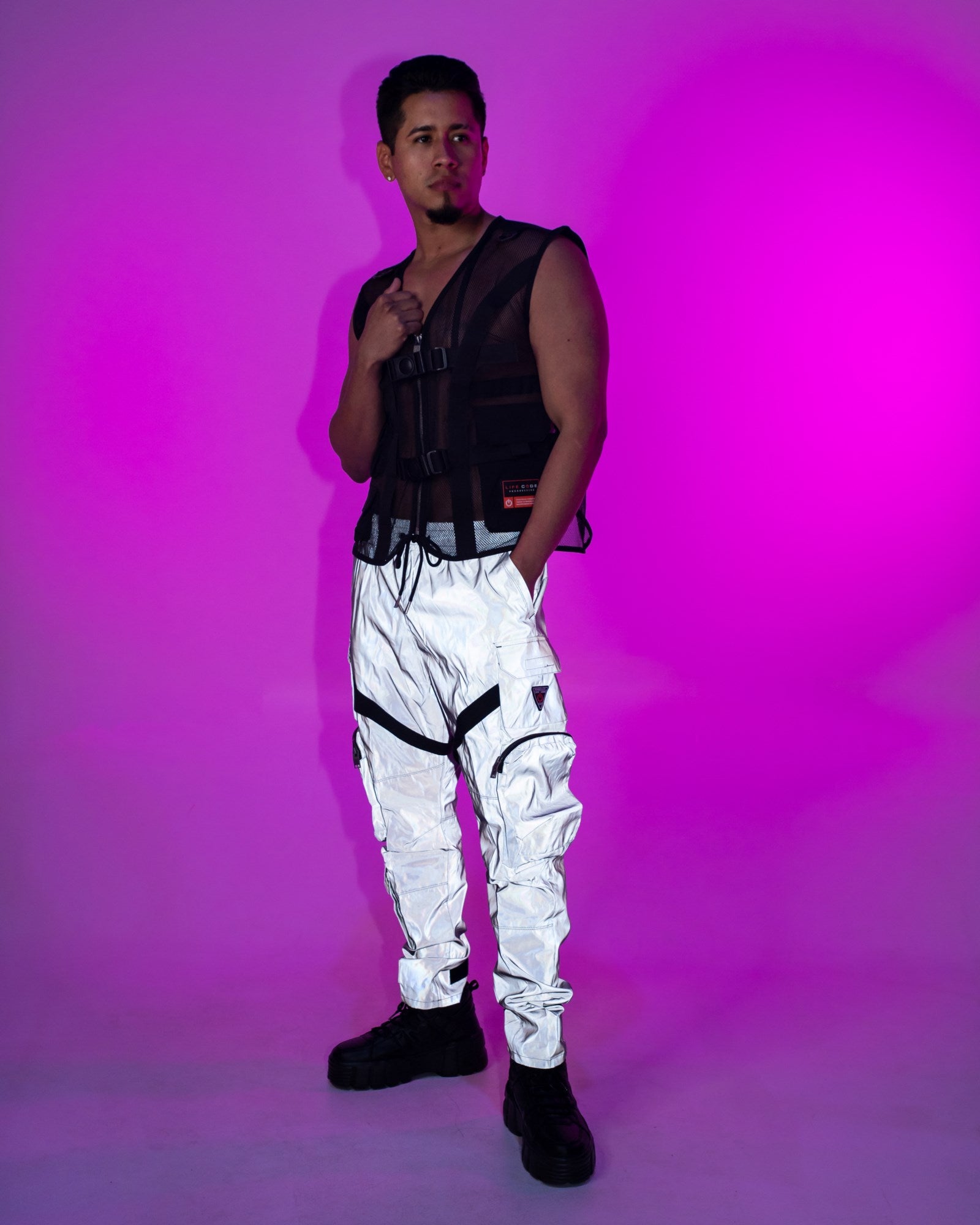 Amazon.com: LZLRUN Rainbow Circuit Pattern Reflective Pants Men Hip Hop  Dance Fluorescent Shiny Trousers Casual Harajuku Night Sporting Rave Jogger  (S) : Clothing, Shoes & Jewelry