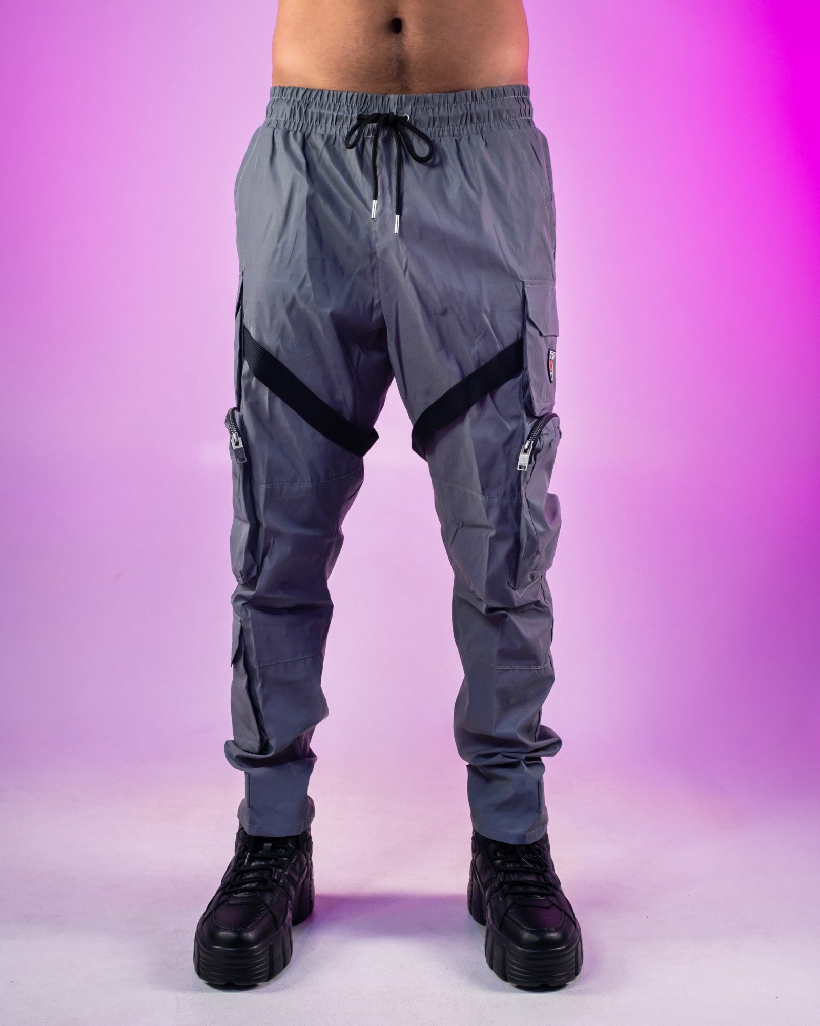Flash Reflective Cargo Pants L | Rave Wonderland | Outfits Rave | Festival Outfits | Rave Clothes