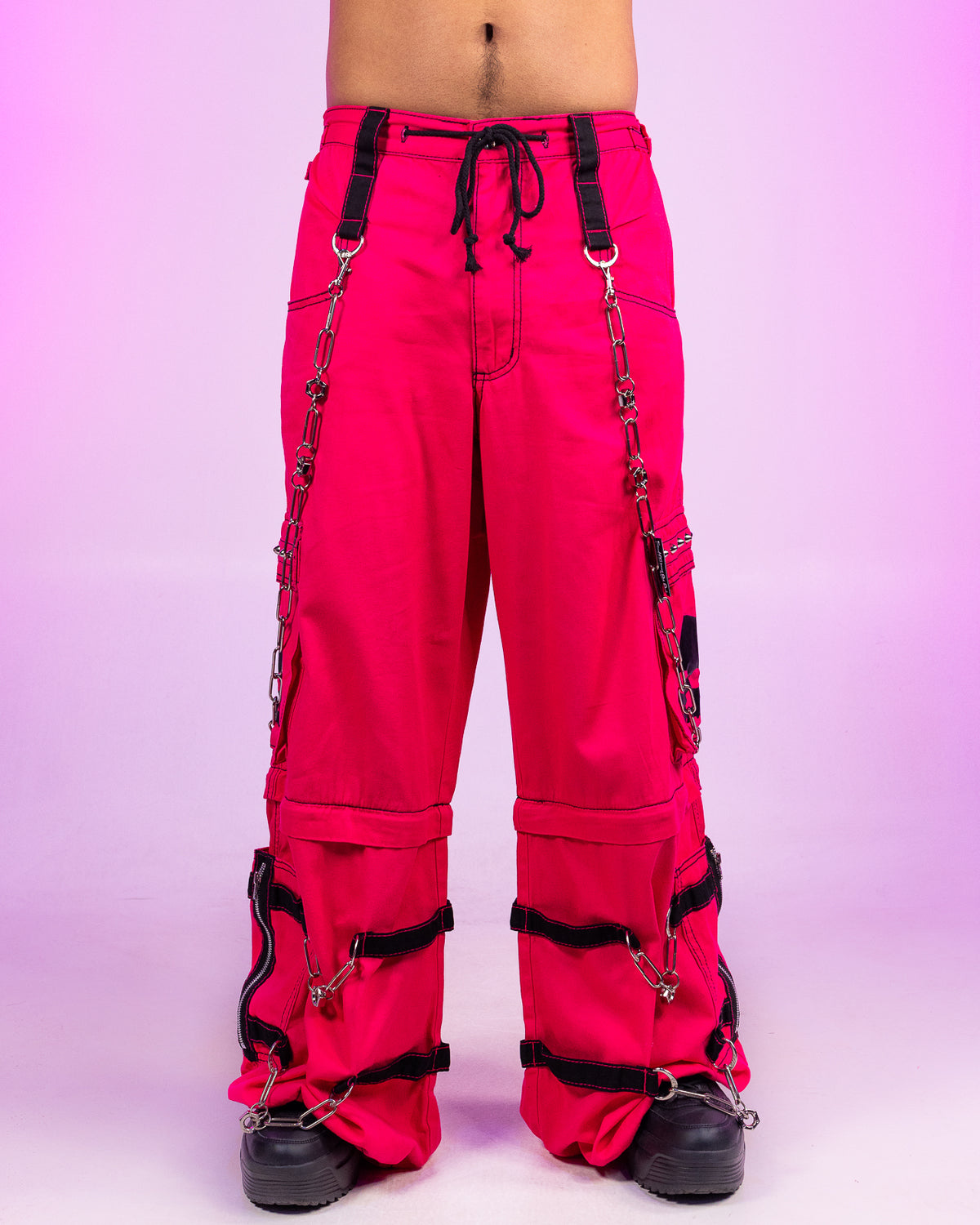 Tripp NYC Zip-Off Pink Skull Pants