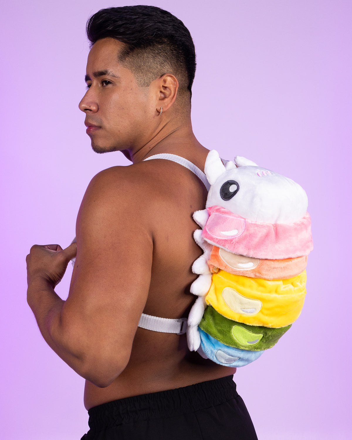 Rainbow Roly Poly Stuffed Backpack