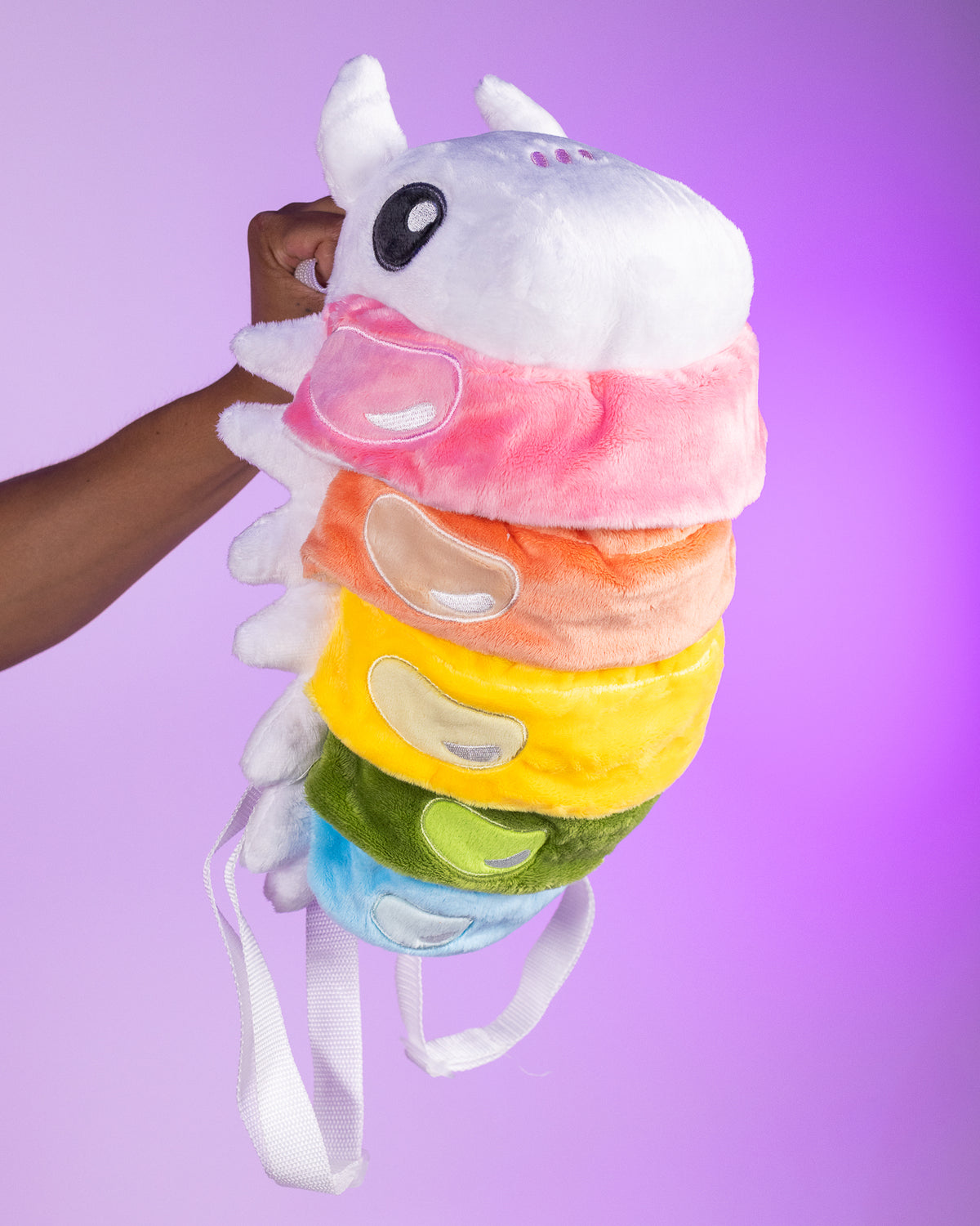 Rainbow Roly Poly Stuffed Backpack