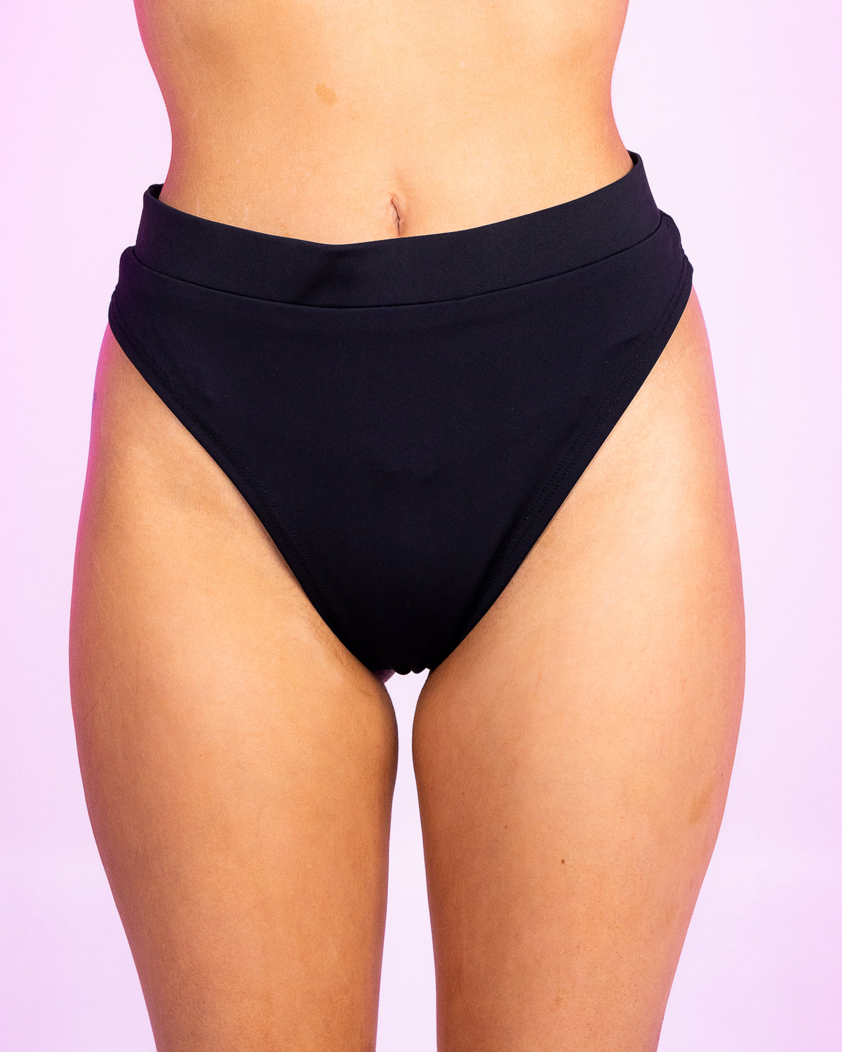 Black Cheeky High-Cut Bottoms