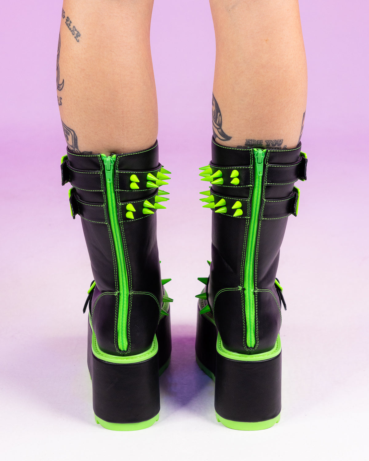 YRU Black/Green Trance Boots