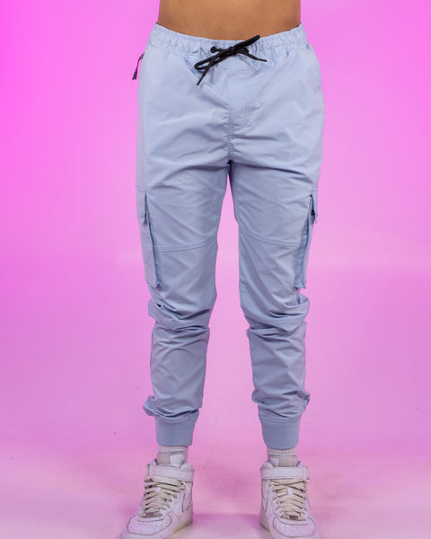 Pink Ribbed and Cuffed Woven Cargo Pants – Rave Wonderland