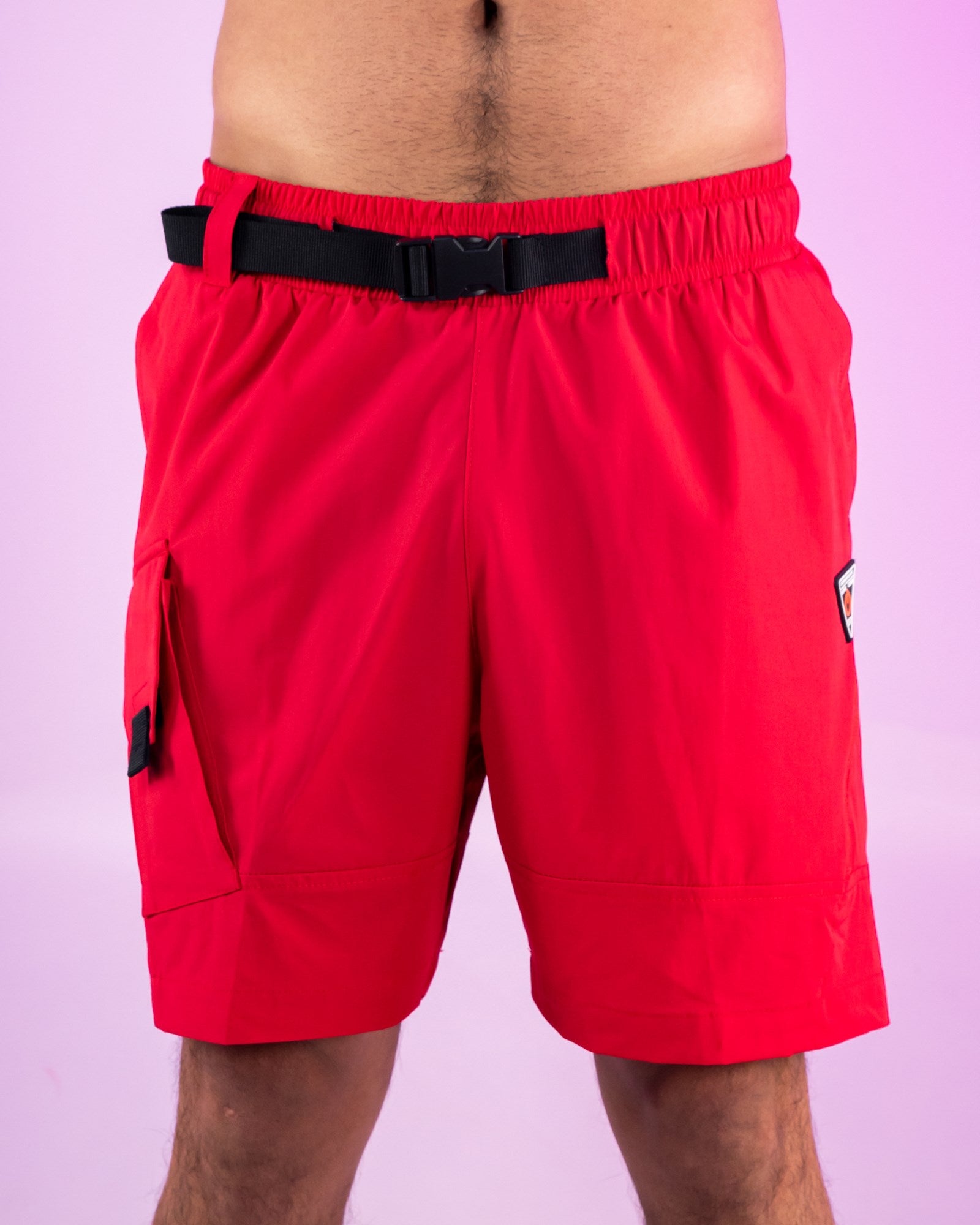 Red hot sale nylon shorts