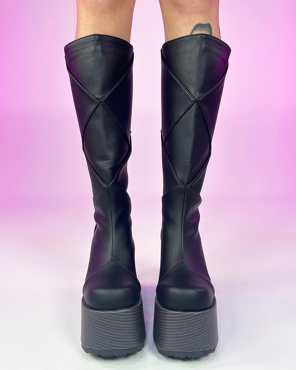 Womens knee high platform on sale boots