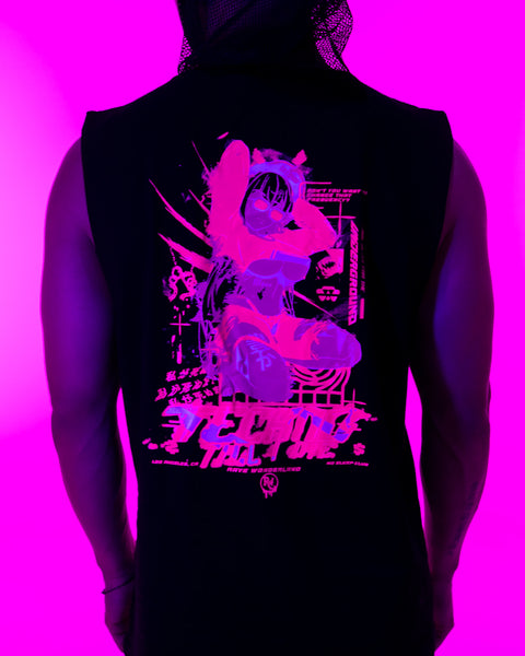 Hardstyle Baddie Anime UV Neon Green Baseball Jersey S | Rave Wonderland | Outfits Rave | Festival Outfits | Rave Clothes