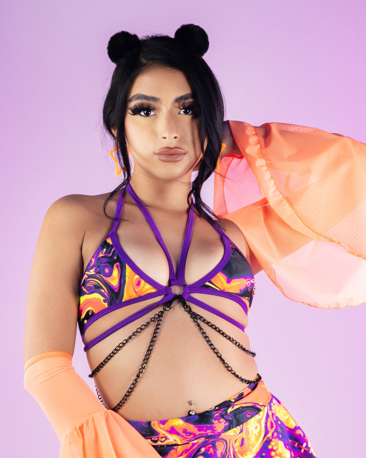 Lace-up Harness Triangle Rave Top top Only Rave Bra Top Women's