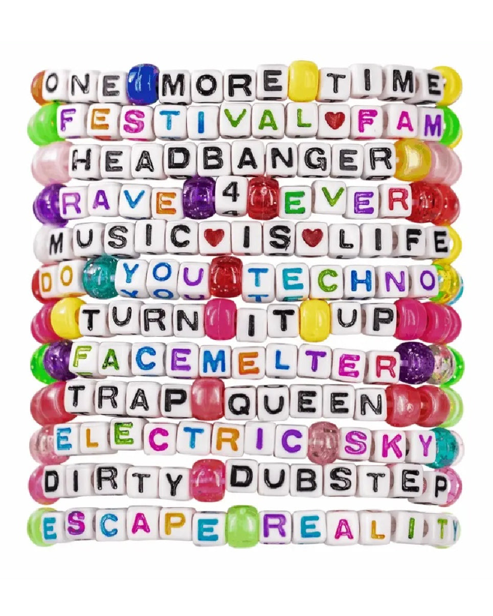 Party Hard 12pc Pre-Made Kandi Bracelets – Rave Wonderland