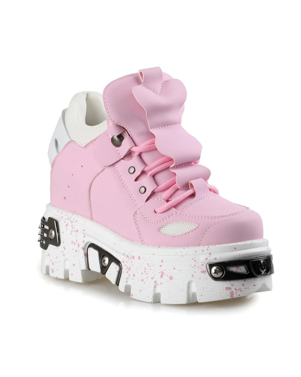 Baby Pink Guava Wedge Sneakers