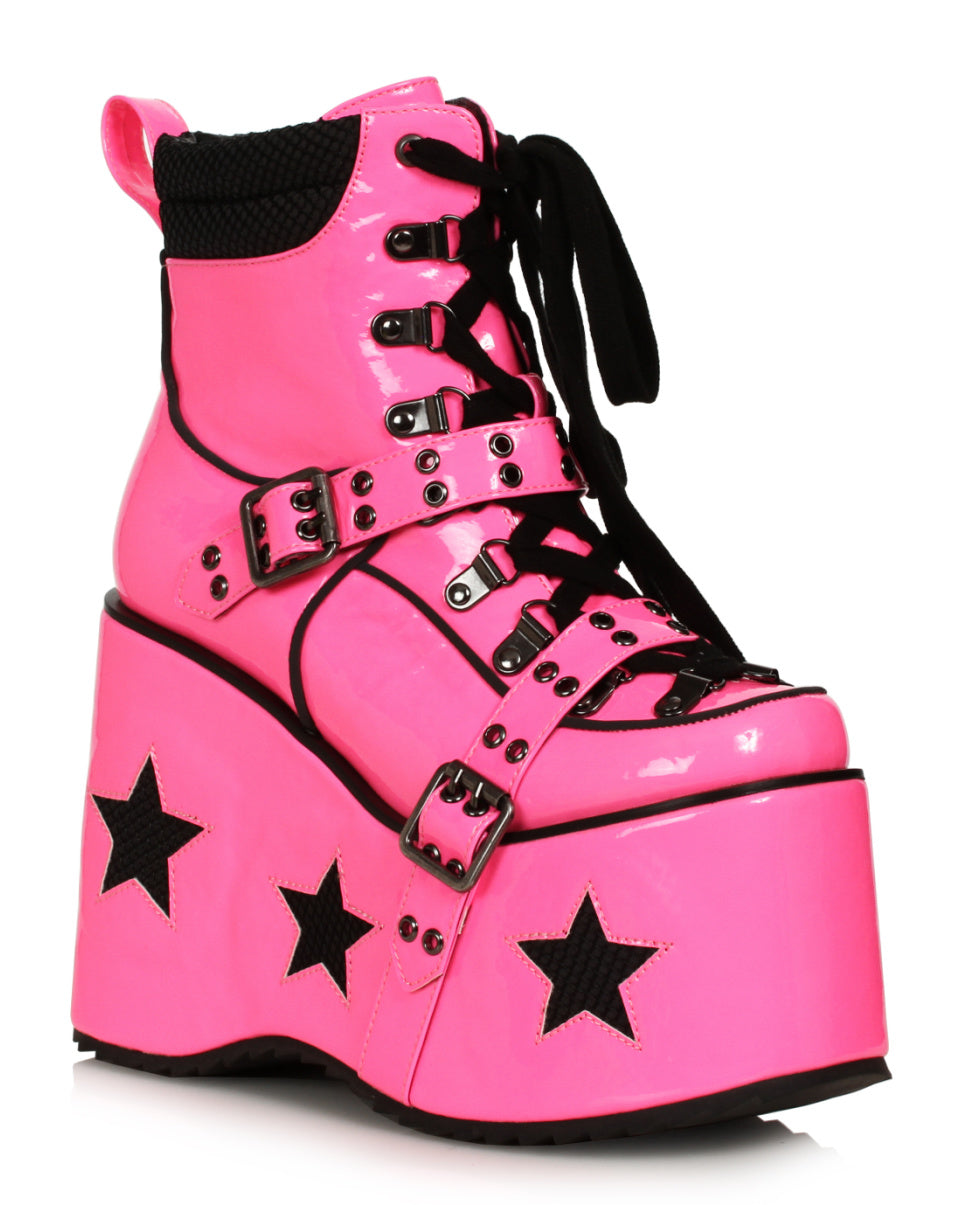 Pink and shop black boots