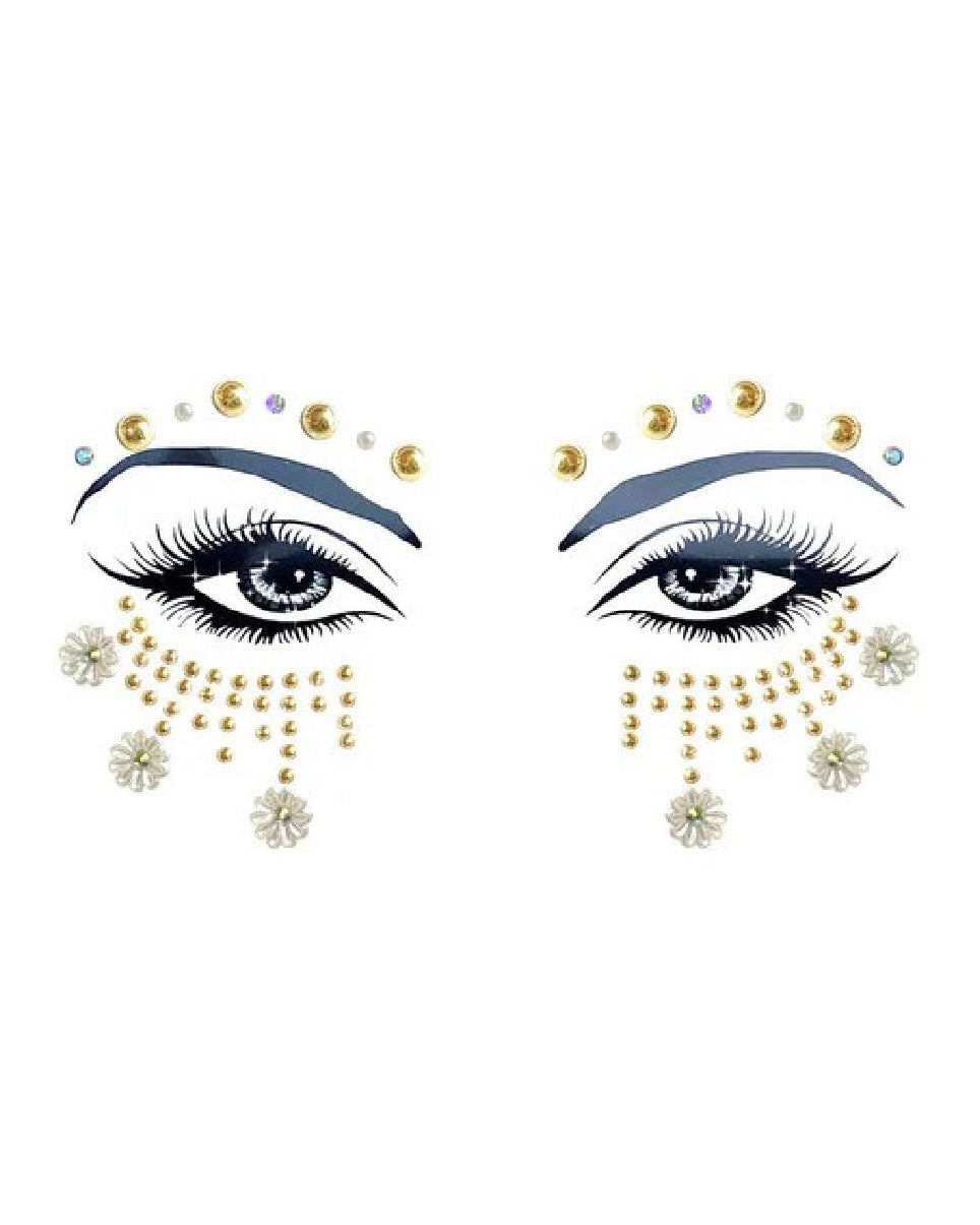 Carnival Daisy Gold Face Jewels