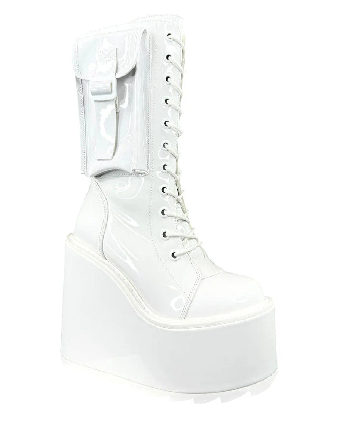 YRU Dune Desert Patent White Boots