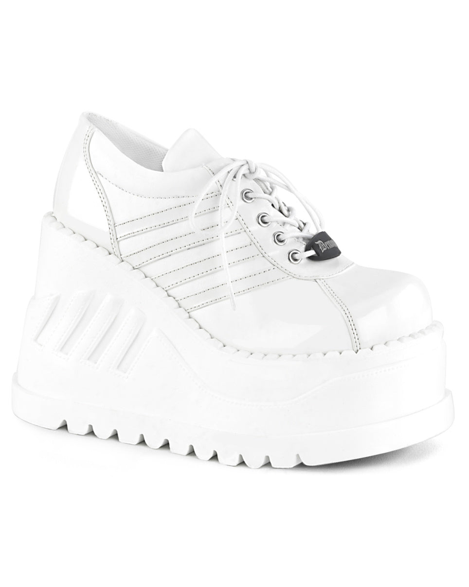 Demonia White Stomp Oxford Platforms – Rave Wonderland