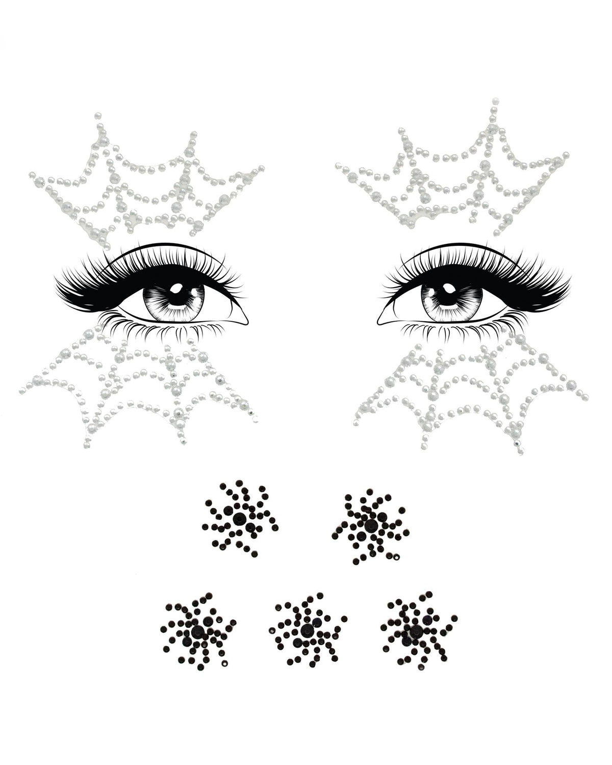 Miss Web Face Jewel Stickers