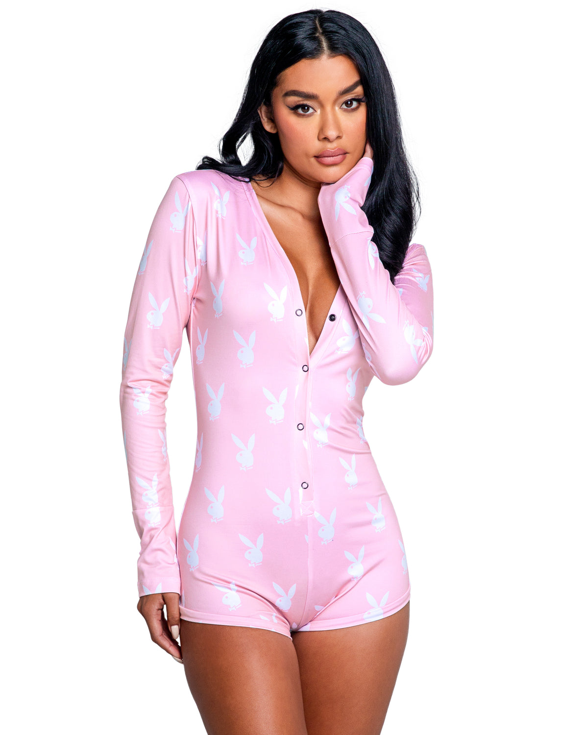 Pink Holographic Baywatch Bodysuit