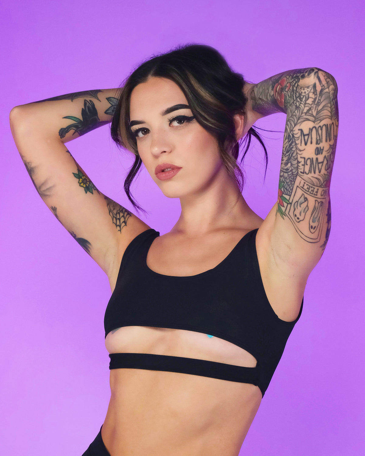 RAINBOW BABE* Cropped Underboob Top (Colors: Black, Hot Pink, Lavende –  Candy-Rock Rave