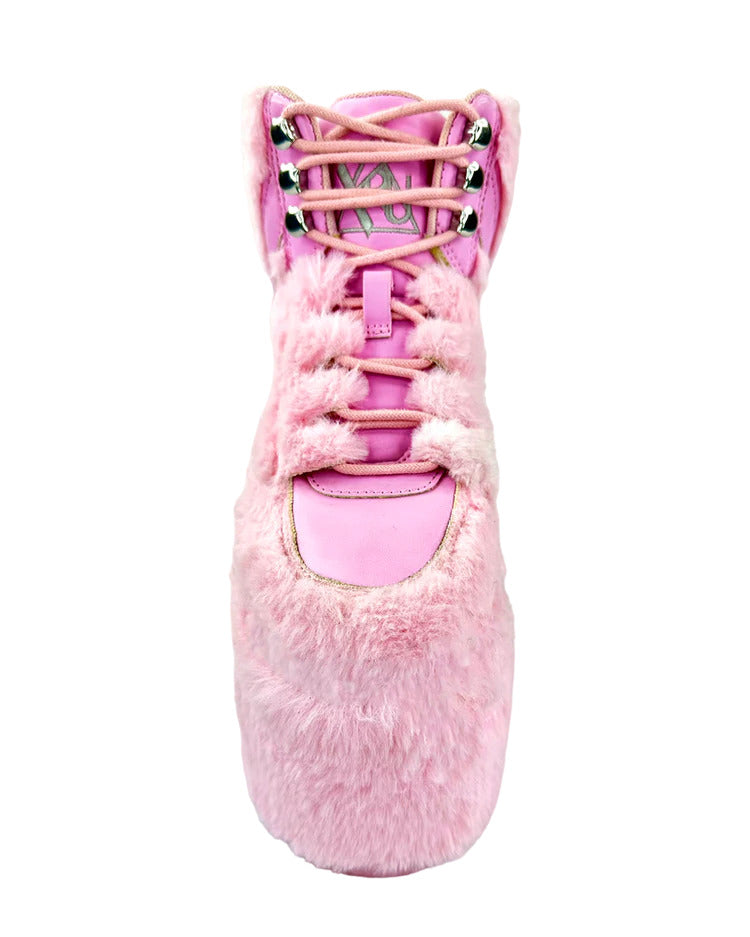 YRU Qozmo Pink Fur Platforms