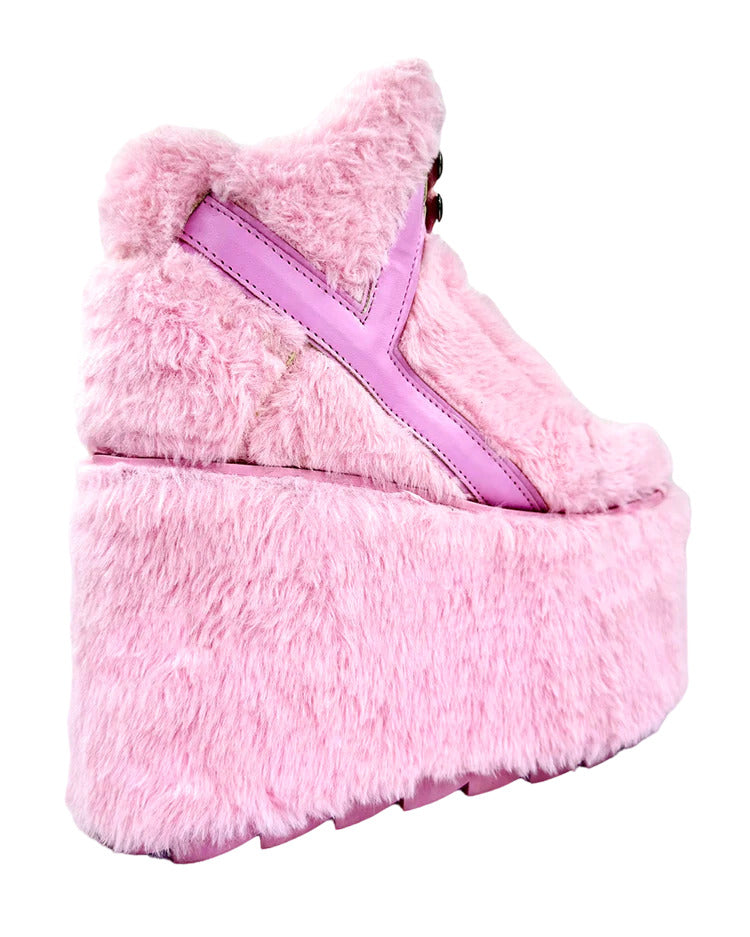 YRU Qozmo Pink Fur Platforms