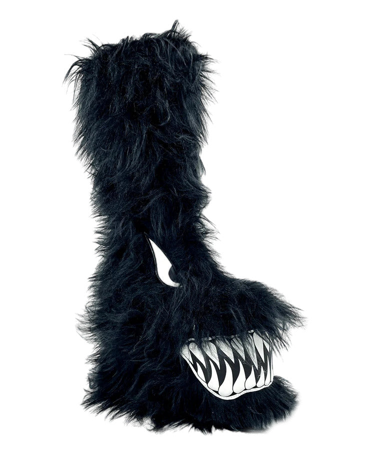 YRU Black Boogie Furry Boots