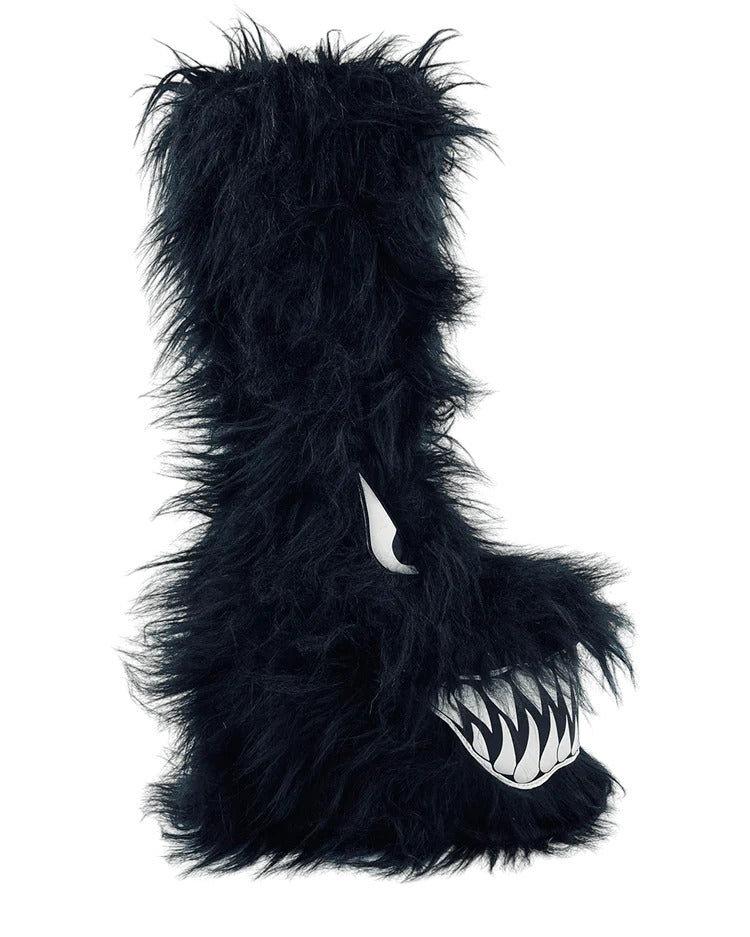 YRU Black Boogie Furry Boots