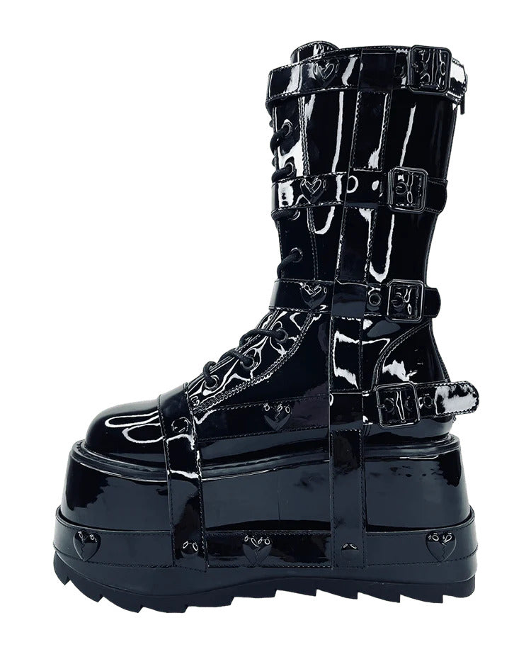 YRU Trance BNDG Heart Blackout Boots