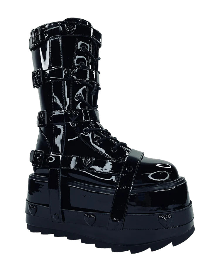 YRU Trance BNDG Heart Blackout Boots