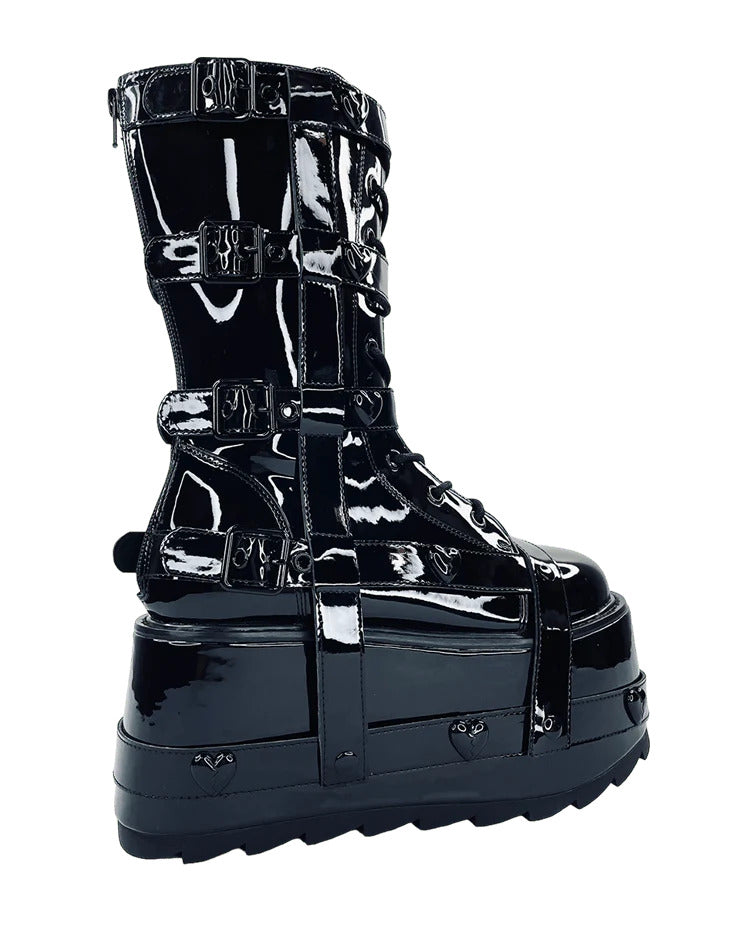 YRU Trance BNDG Heart Blackout Boots