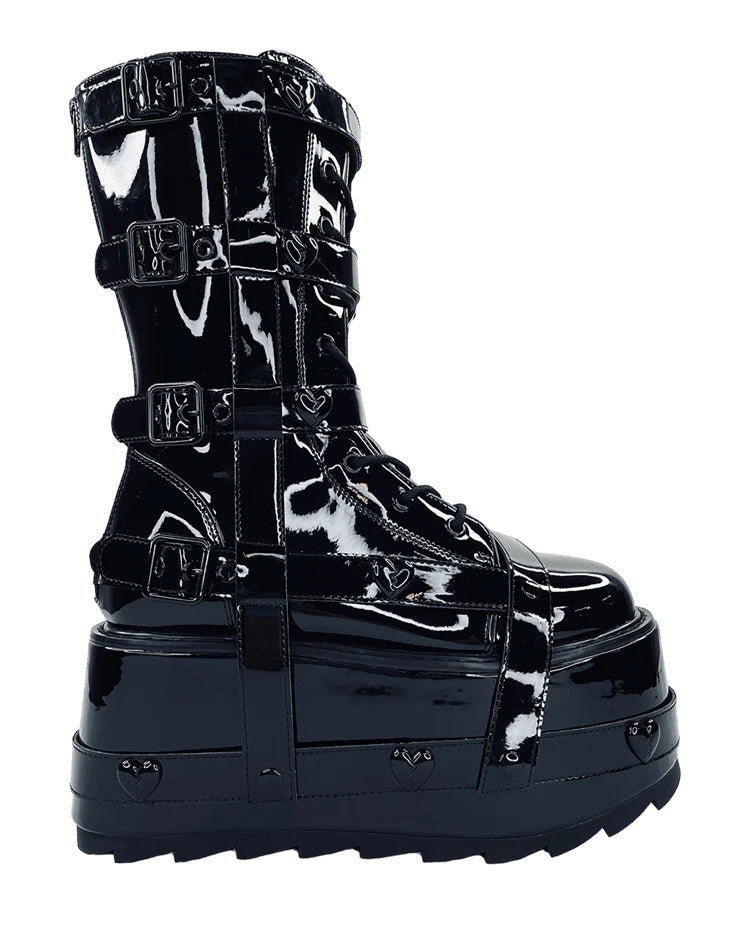 YRU Trance BNDG Heart Blackout Boots