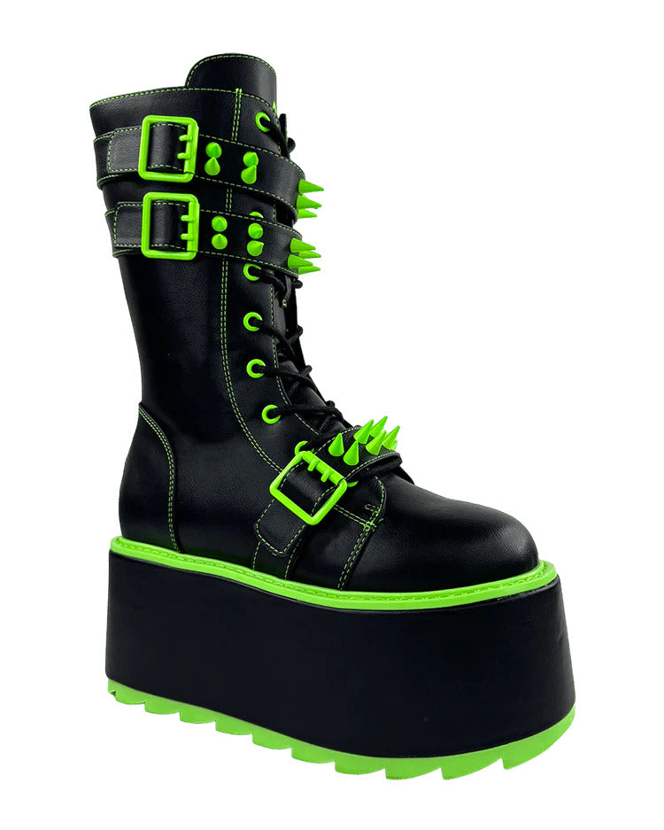 YRU Black/Green Trance Boots