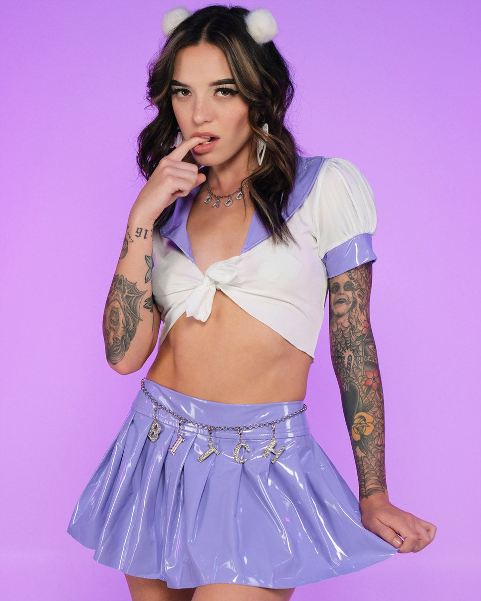 Lavender After Class Vinyl Skirt – Rave Wonderland