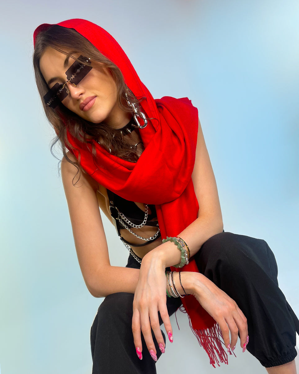 Red pashmina store