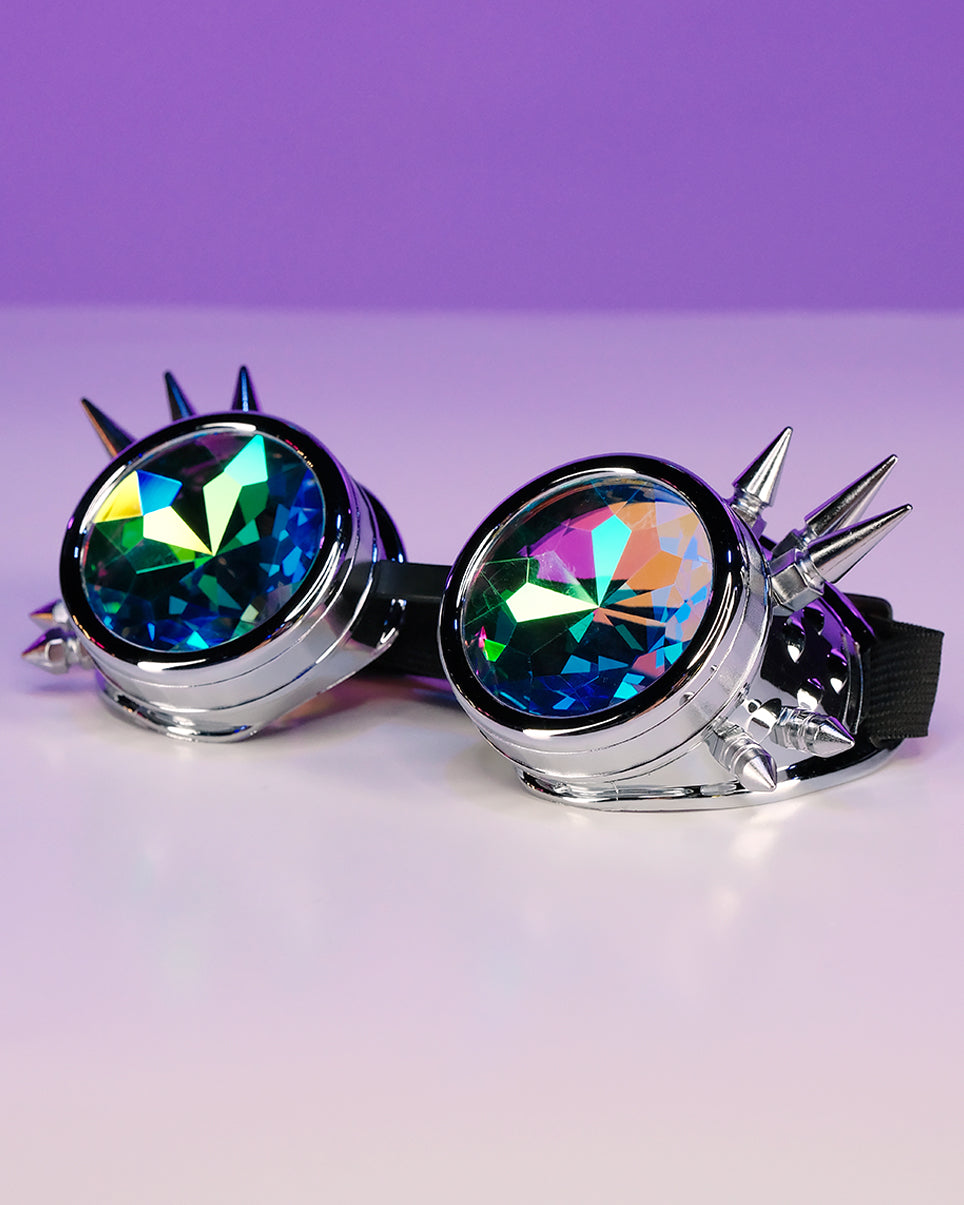 Spiky Kaleidoscope Steampunk Goggles – Rave Wonderland