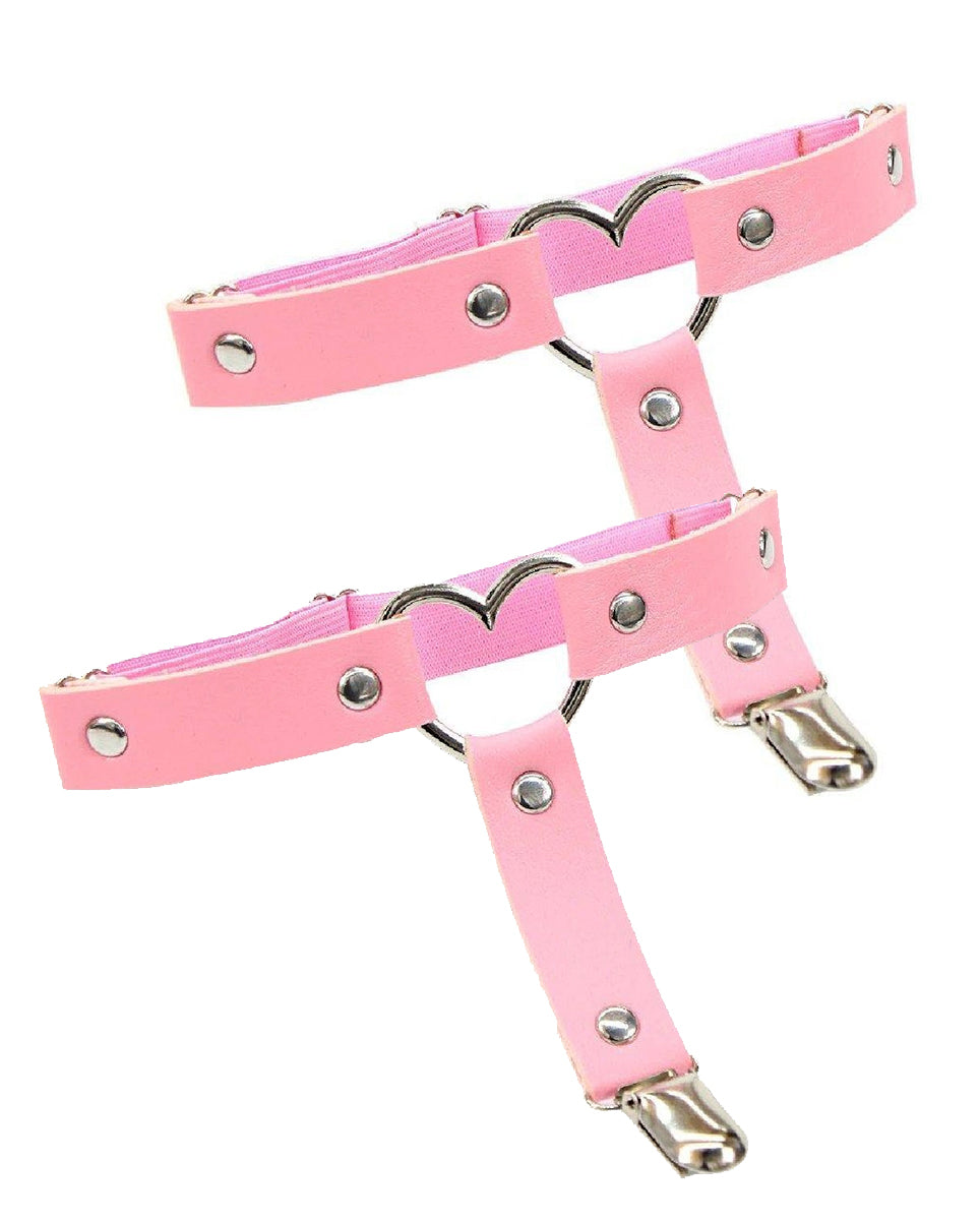 Faux Leather Ring Detail Leg Harness