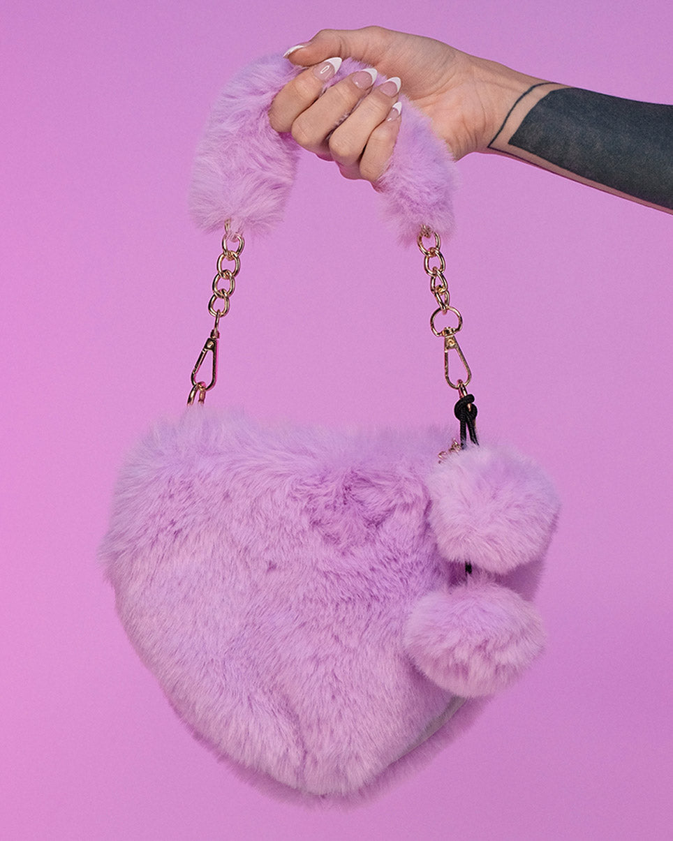 Fuzzy 2024 heart bag