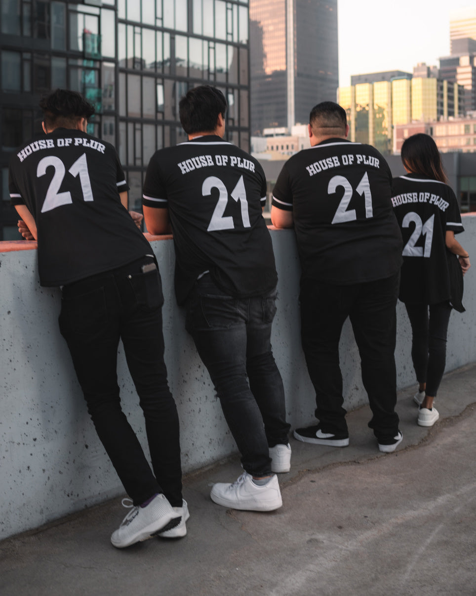 Blank Black Baseball Jersey Team Mens T-Shirt Uniform Sports Rave