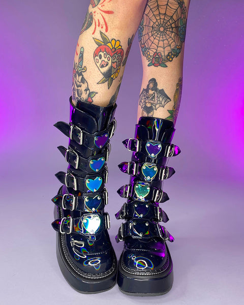 Demonia buckle platform boots fashion