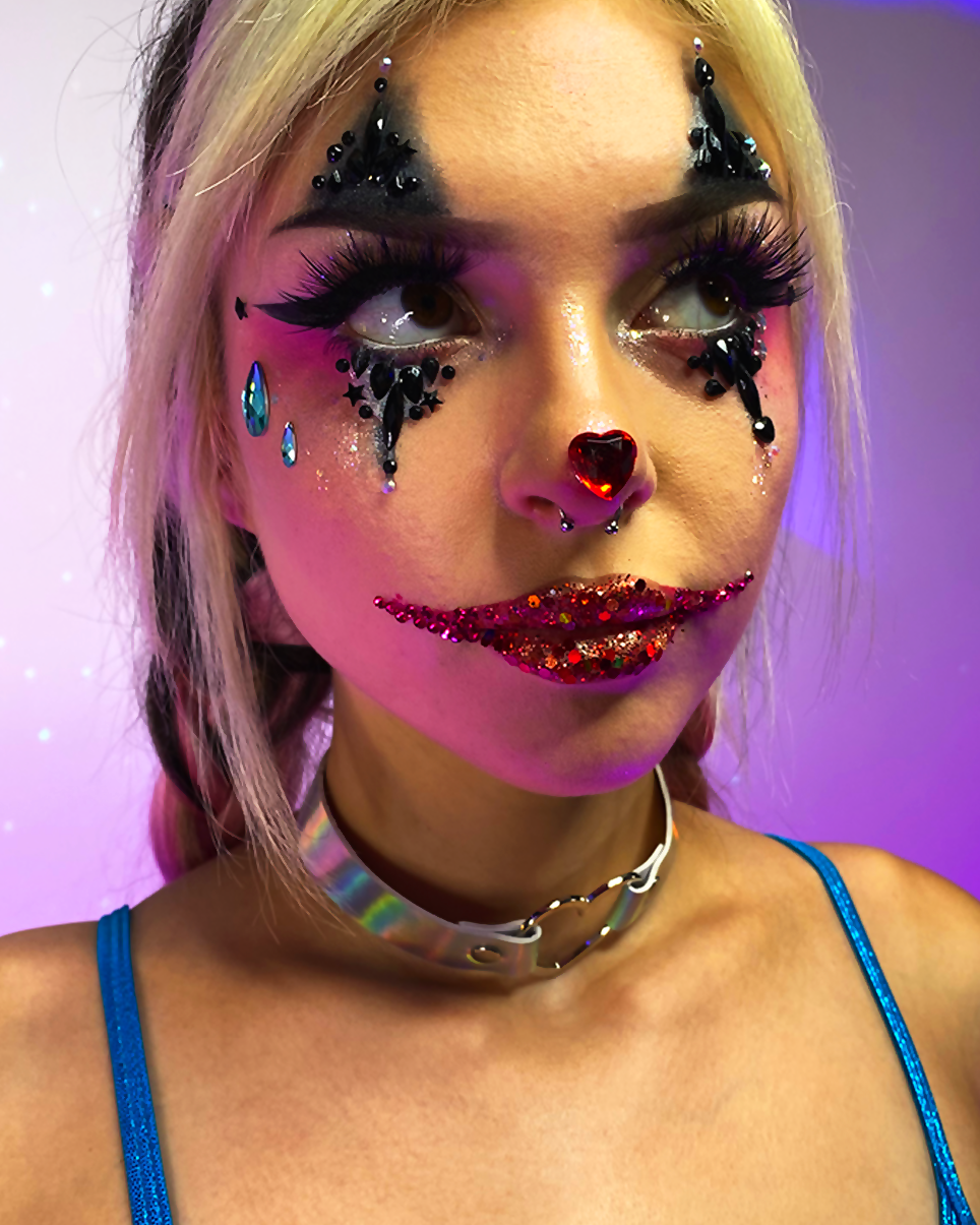 Pink Neon Glow Face Jewels-3