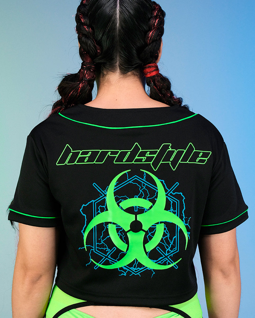 Hardstyle Baddie Anime UV Neon Green Baseball Jersey S | Rave Wonderland | Outfits Rave | Festival Outfits | Rave Clothes