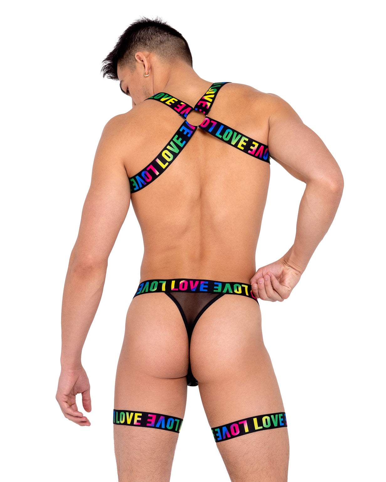 Rainbow Love Garter Thong Rave Wonderland