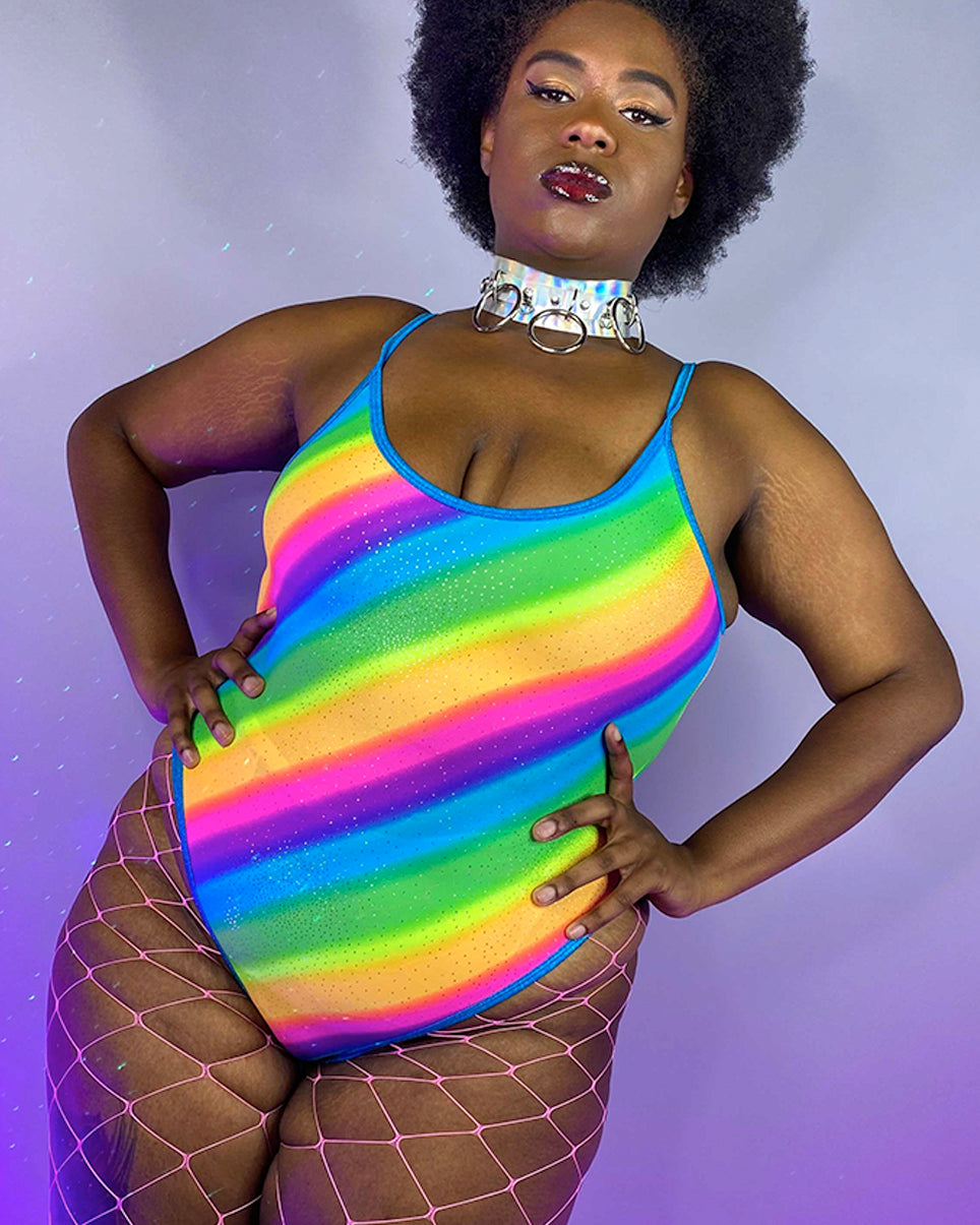 Plus size rainbow store swimsuit