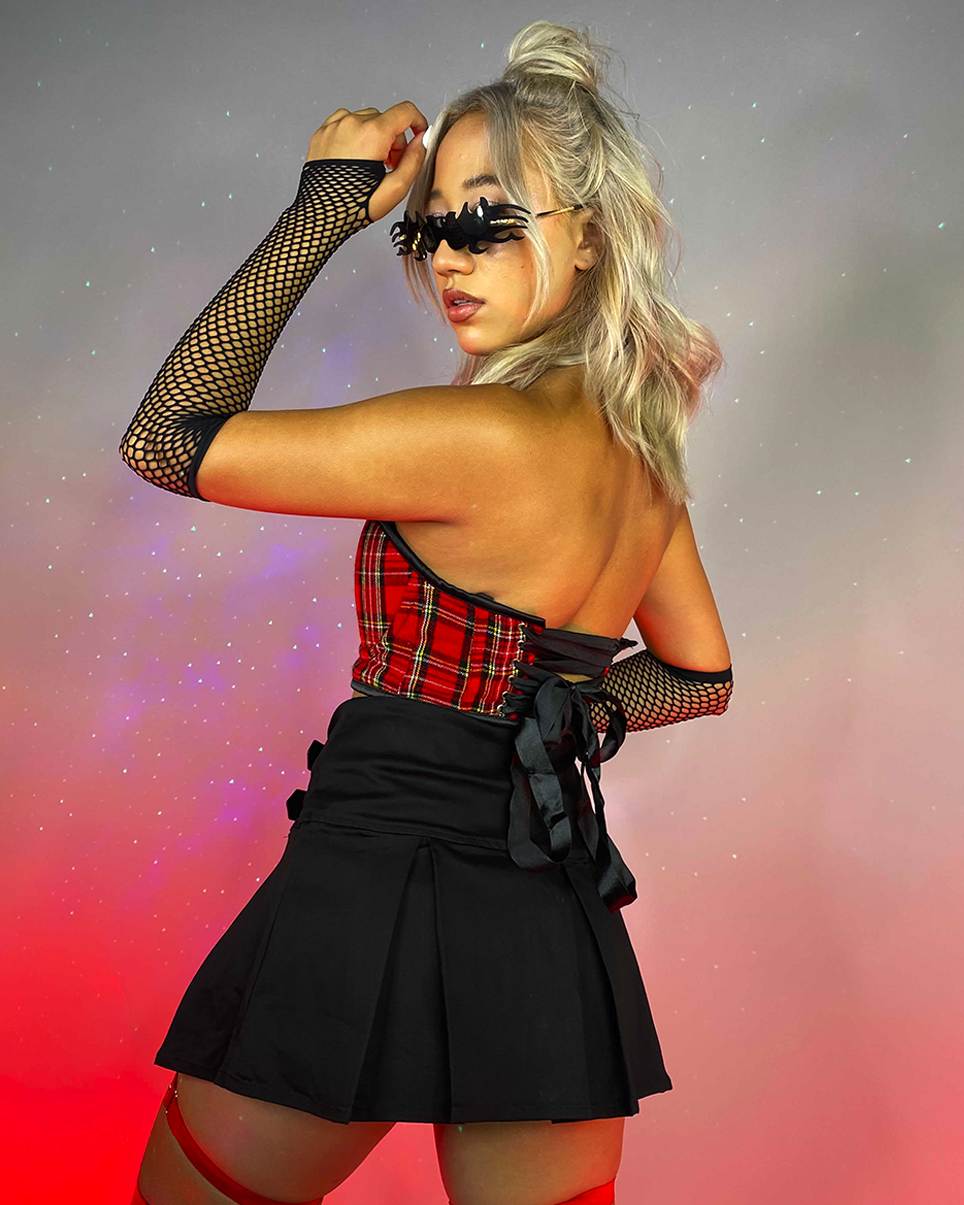 Plaid Bustier Top BY23 - Lewkin